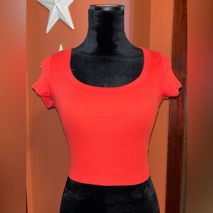 ❌ FINAL CALL❌NWT-H&M red ribbed crop top